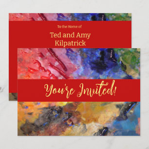 Artist Painter's Palette Colourful Paint Invitation