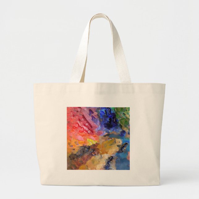 Artist Painter's Palette Colourful Paint  Large Tote Bag (Front)