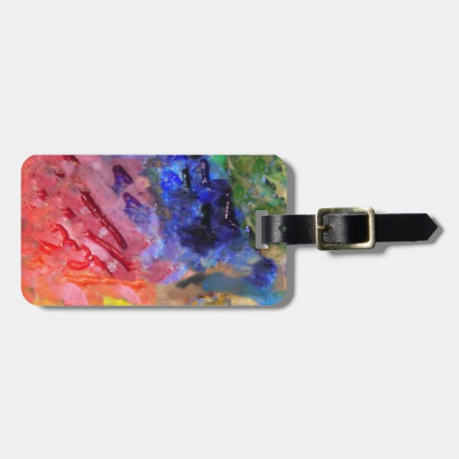 Artist Painter's Palette Colourful Paint  Luggage Tag (Front Horizontal)
