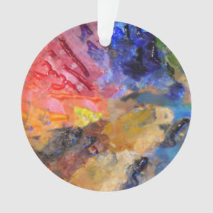 Artist Painter's Palette Colourful Paint Ornament