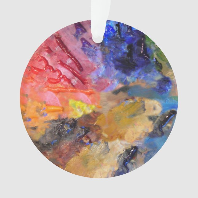 Artist Painter's Palette Colourful Paint  Ornament (Front)