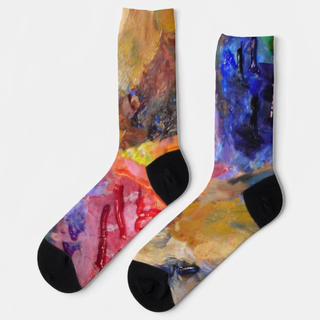 Artist Painter's Palette Colourful Paint  Socks (Left)