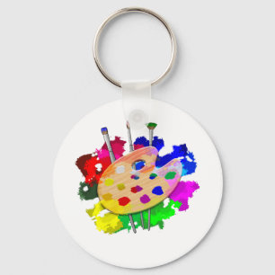 Artist Palette And Brushes Key Ring