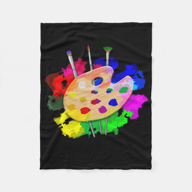 Artist Palette Artist Fleece Blanket (Front)