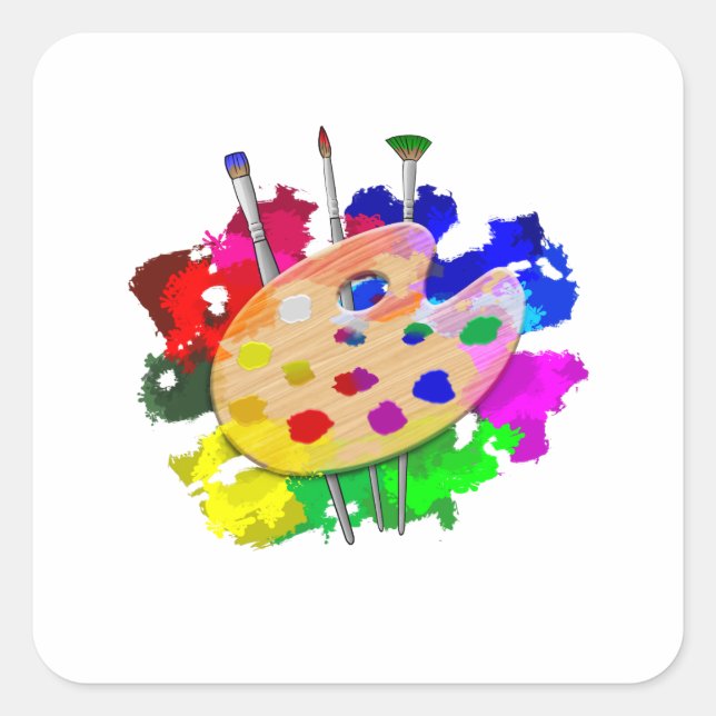 Artist Palette Artist Square Sticker (Front)