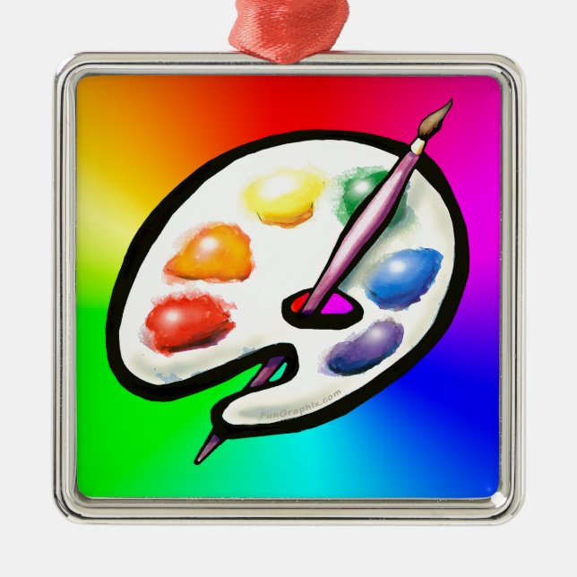 Artist Palette Metal Tree Decoration (Front)