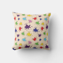 Artist palette Paint splatter Ink spot pillow
