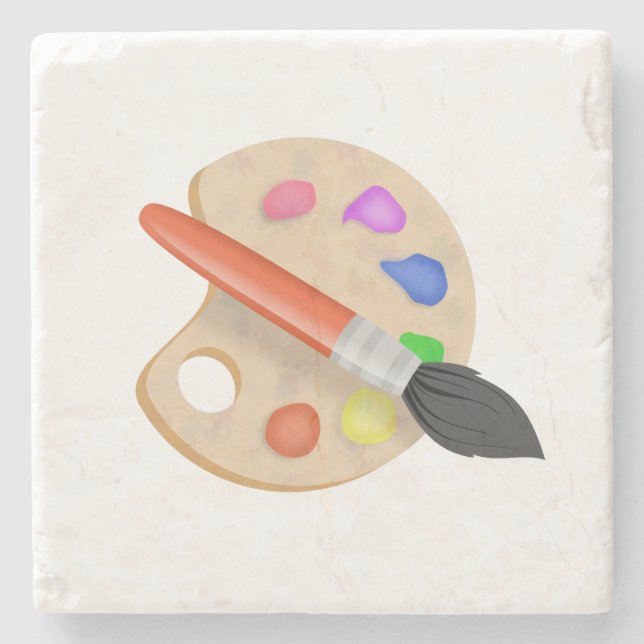 Artist Palette Stone Coaster (Front)