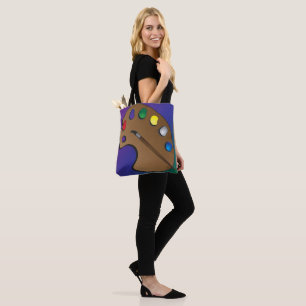 Artist Palette Themed Shoulder Tote Bag