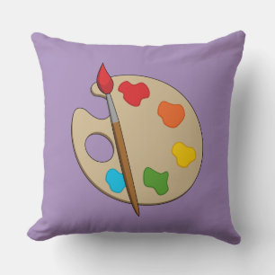 Artist Palette with Paint Brush Cushion