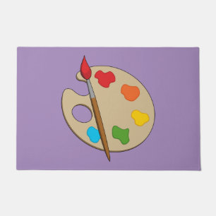 Artist Palette with Paint Brush Doormat