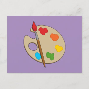 Artist Palette with Paint Brush Holiday Postcard