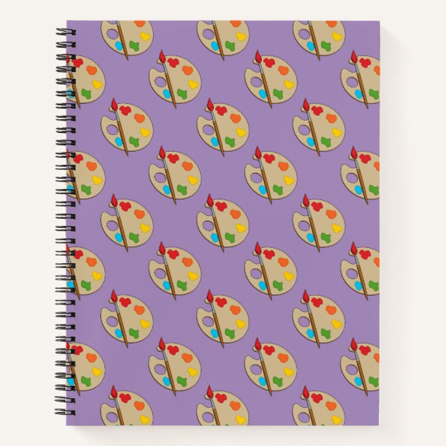Artist Palette with Paint Brush Notebook (Front)