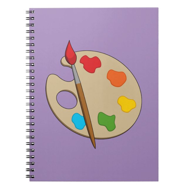 Artist Palette with Paint Brush Notebook (Front)