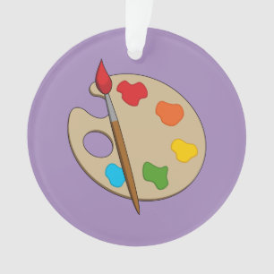 Artist Palette with Paint Brush Ornament