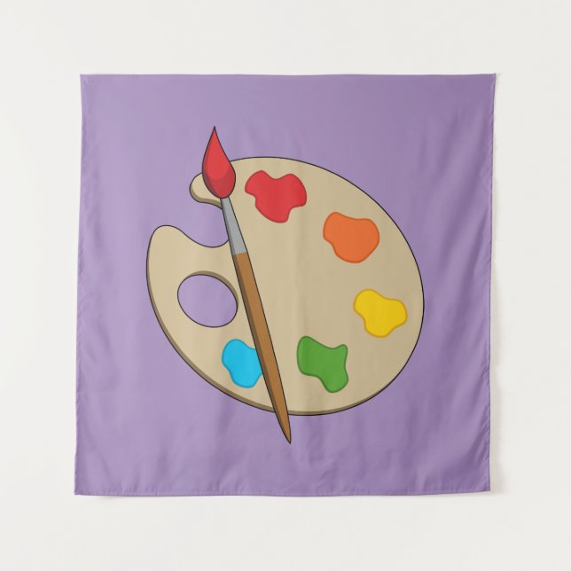 Artist Palette with Paint Brush Tapestry (Front)