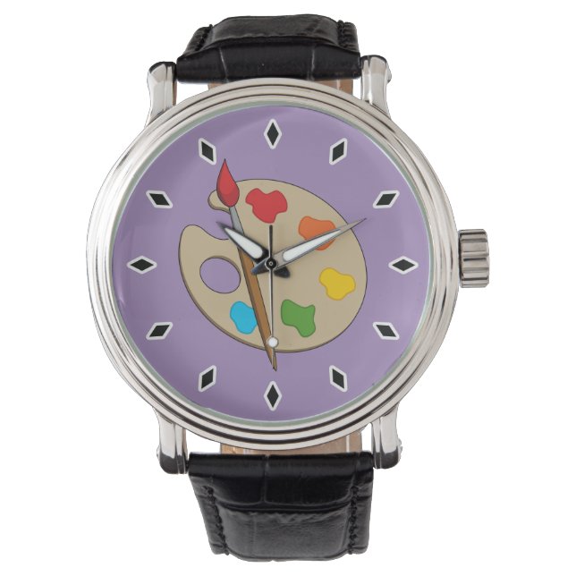Artist Palette with Paint Brush Watch (Front)