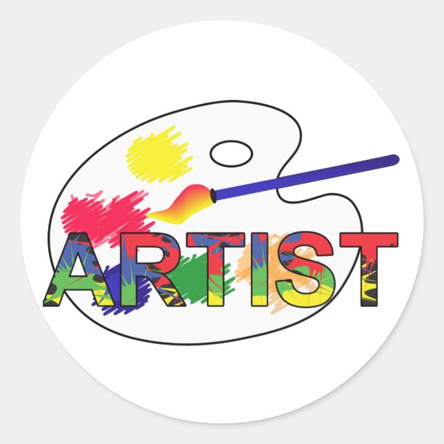 Artist Pallet Classic Round Sticker (Front)