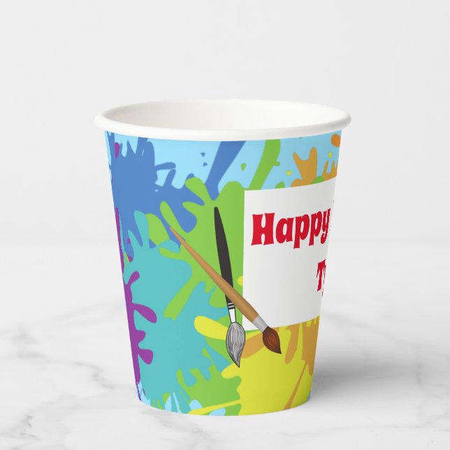 Artist Party Personalised Paper Cups (Front)