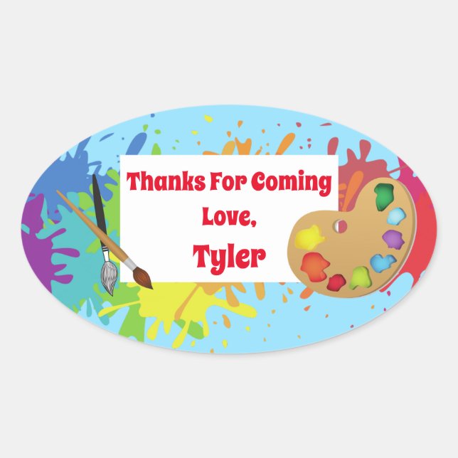 Artist Party Thank You Sticker (Front)