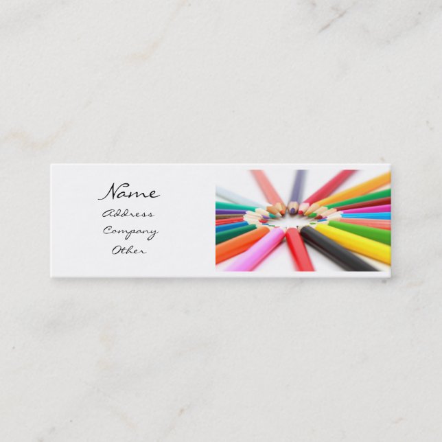 Artist Pencil Crayon Mini Business Card (Front)