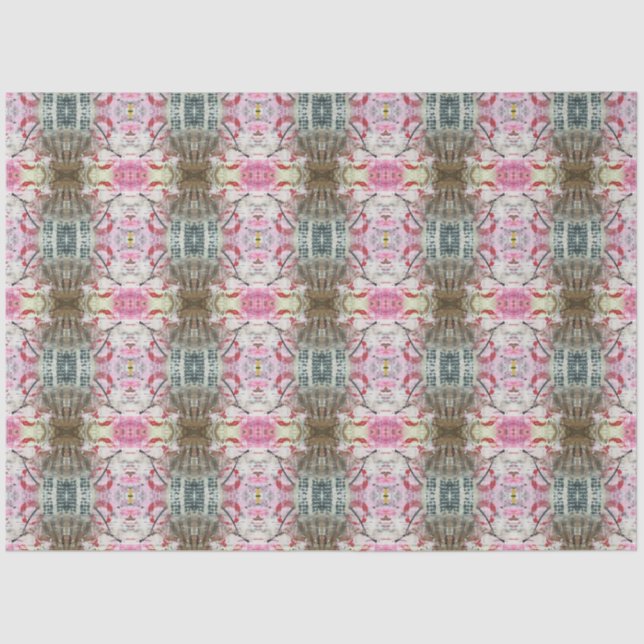 Artist Pink Ivory Brown Large Abstract Geometric Tissue Paper (Front)