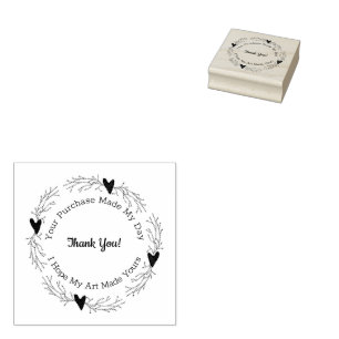 Artist Pip Berrry Heart Thank You Wood Art Stamp