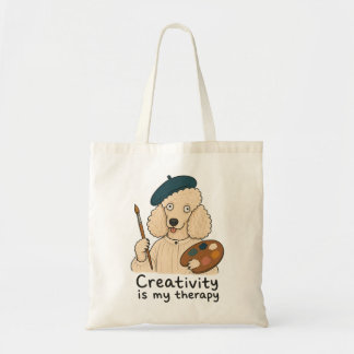 Artist Poodle Creativity Is My Therapy Tote Bag
