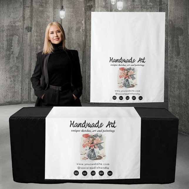 Artist Pop Up Shop Table Runner Sign Photo Vendor Tapestry (Artist Pop Up Shop Table Runner Sign Photo Vendor Tapestry)