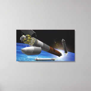 Artist rendition of a heavy-lift rocket canvas print