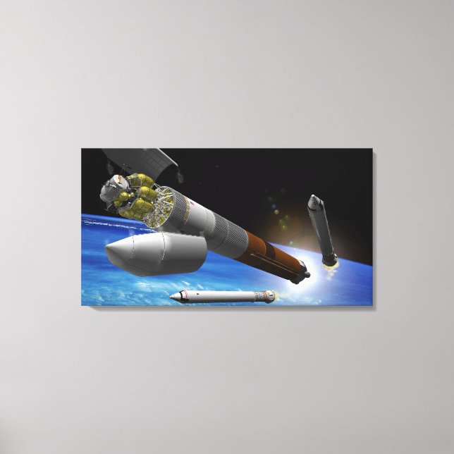 Artist rendition of a heavy-lift rocket canvas print (Front)