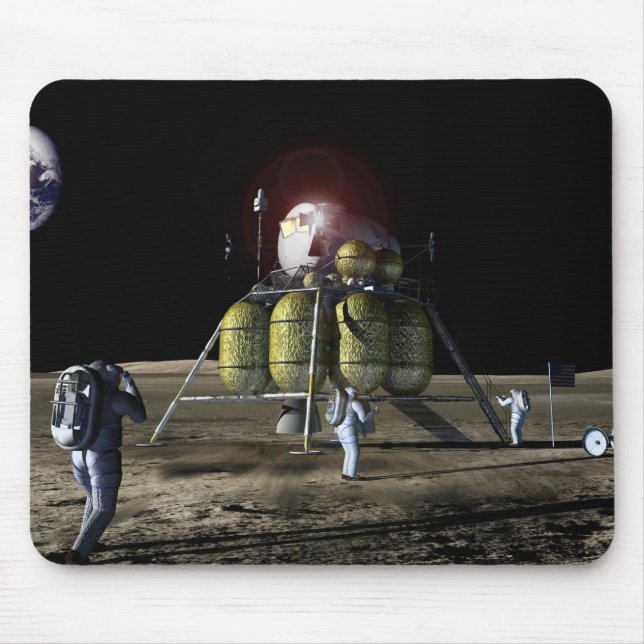 Artist rendition of a new spaceship to the moon 2 mouse mat (Front)