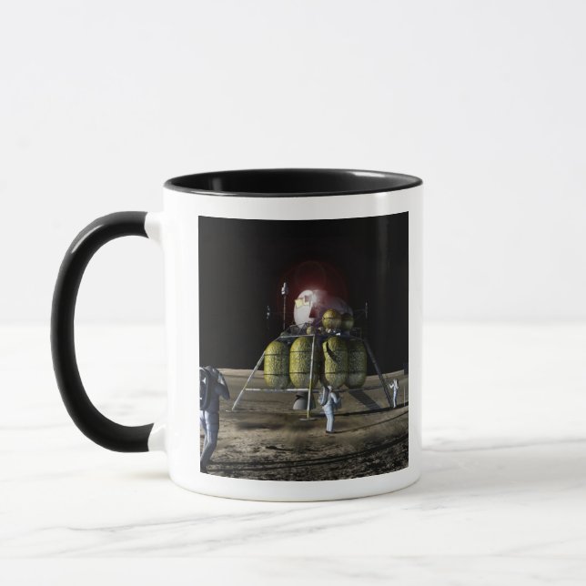 Artist rendition of a new spaceship to the moon 2 mug (Left)