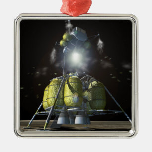Artist rendition of a new spaceship to the moon 3 metal tree decoration