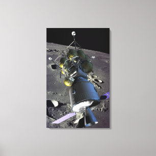 Artist rendition of a new spaceship to the moon canvas print