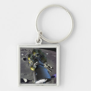 Artist rendition of a new spaceship to the moon key ring