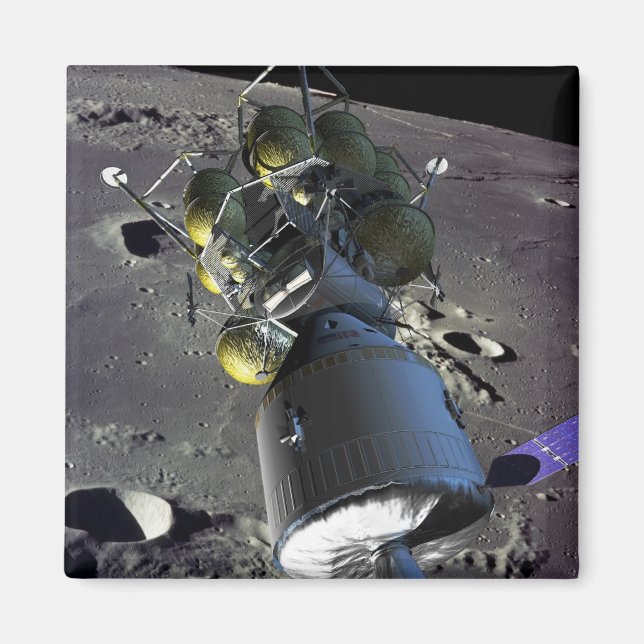 Artist rendition of a new spaceship to the moon magnet (Front)