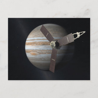 Artist rendition of JUNO orbiter at Jupiter Postcard