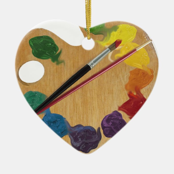 Artist`s palette colour wheel christmas ornament Zazzle.co.uk