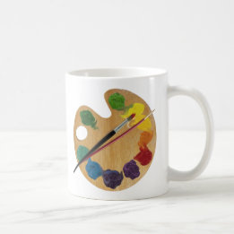 Artist`s palette colour wheel coffee mug