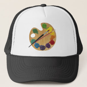Artist`s palette colour wheel trucker hat
