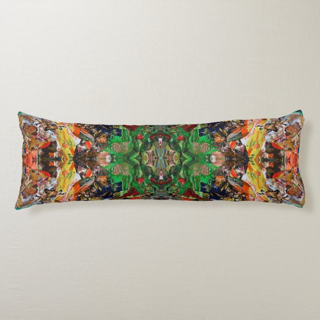 Artist’s Palette: Expressive Paint Stroke Pattern Body Cushion (Front)
