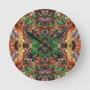 Artist’s Palette: Expressive Paint Stroke Pattern Round Clock