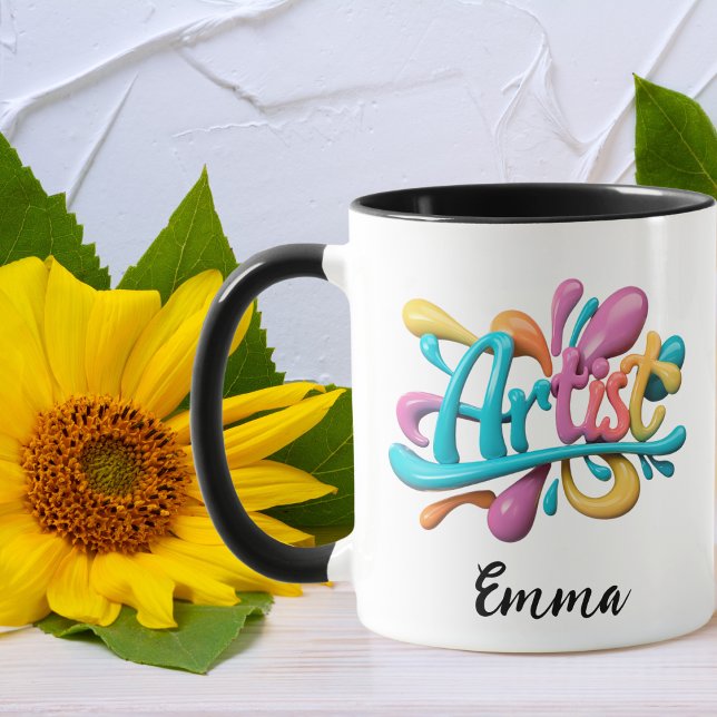 Artist Script Typography,Colourful, Modern, Stylis Mug (Creator Uploaded)