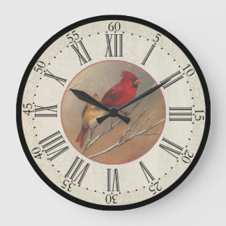 Artist Series Clock - Cardinal Bird Clock