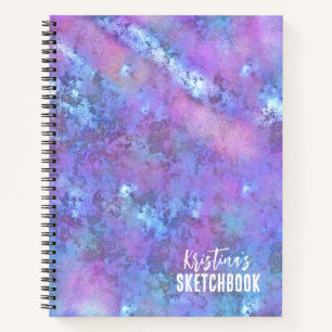 Artist Sketchbook Elegant Blue Purple Holographic Notebook