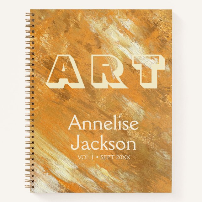 Artist sketchbook name personalised modern notebook (Front)