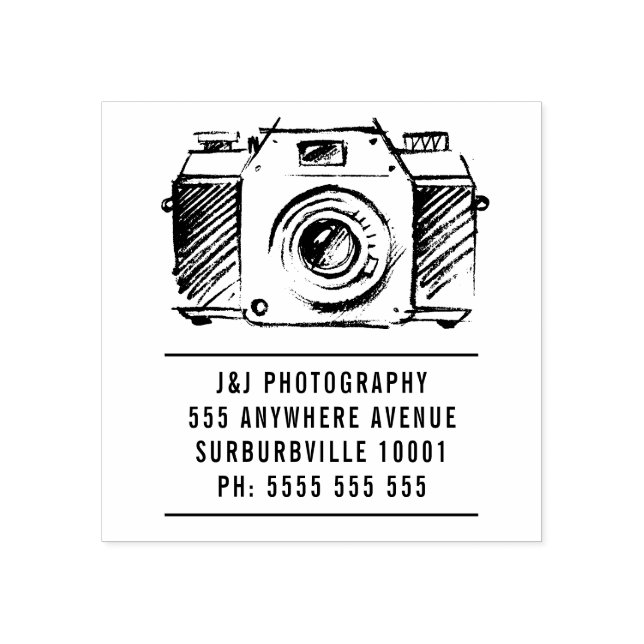 Artist SLR Film Camera Photographer Rubber Stamp (Imprint)
