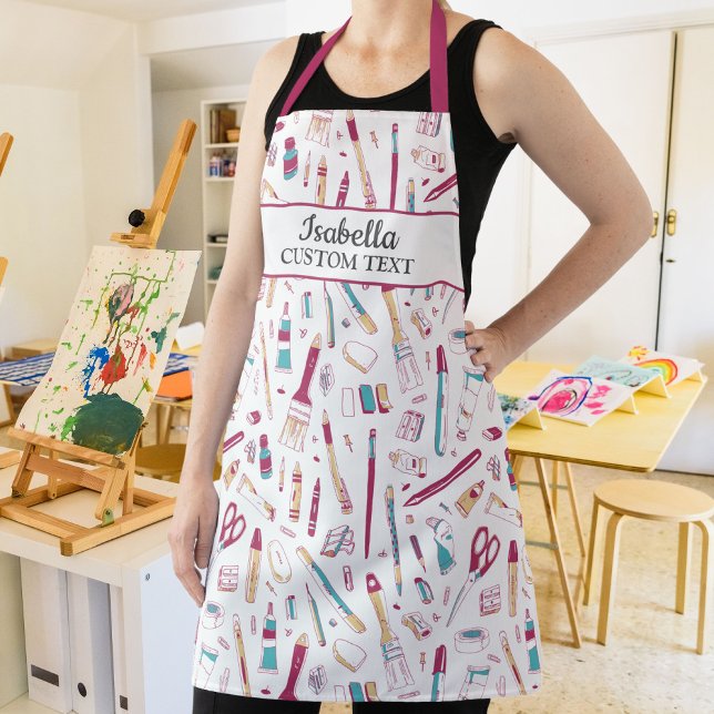 Artist Smock with Art Supplies, Personalised Name Apron (Creator Uploaded)
