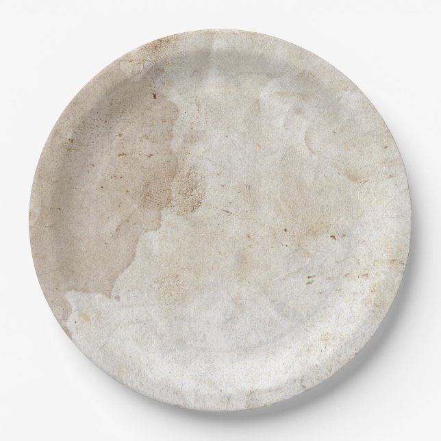 Artist Studio Beige Antique Parchment Elegant Art Paper Plate (Front)